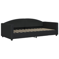 Divano Letto Estraibile con Cassetti Nero 90x190 cm in Tessuto