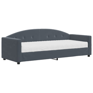 Divano Letto con Materasso-Sofa Letto-Daybed Grigio Scuro 80x200 cm in Velluto 560466