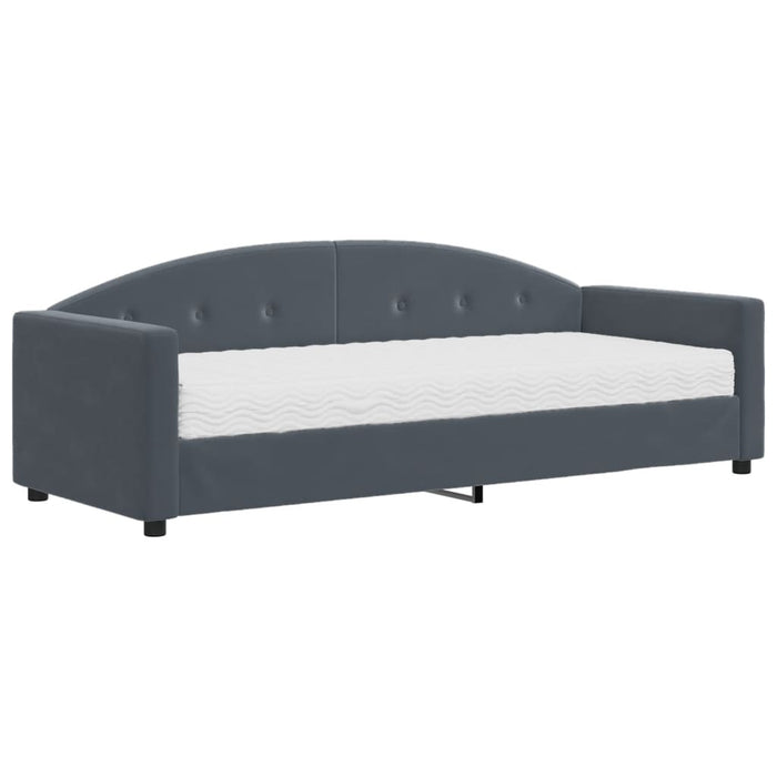 Divano Letto con Materasso-Sofa Letto-Daybed Grigio Scuro 80x200 cm in Velluto 560466