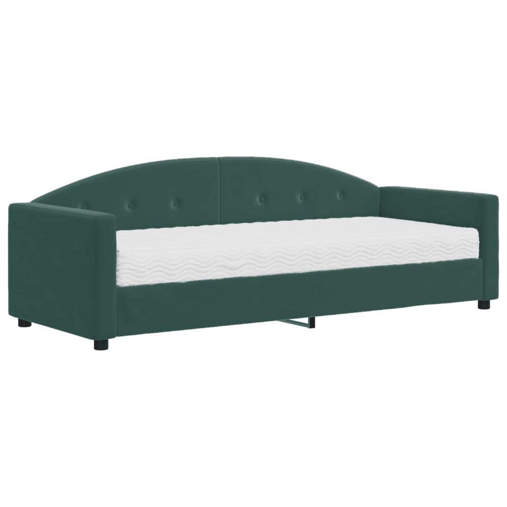 Divano Letto con Materasso Verde Scuro 80x200 cm in Vellutocod mxl 71806