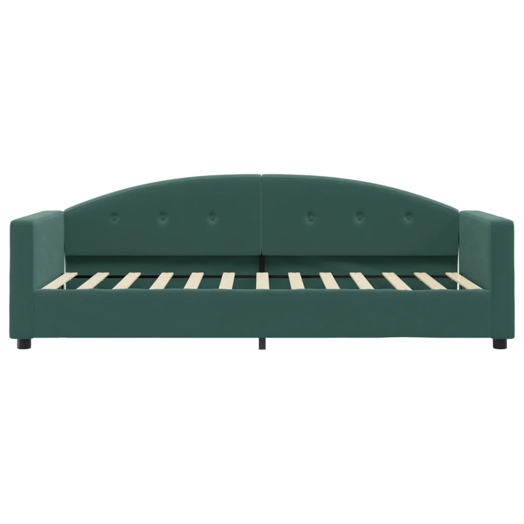 Divano Letto con Materasso Verde Scuro 80x200 cm in Velluto 3197272