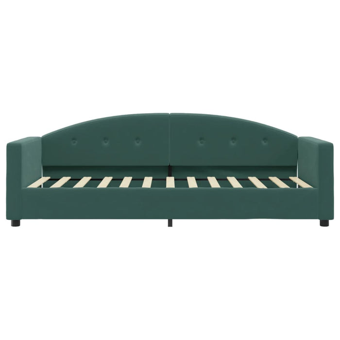 Divano Letto con Materasso Verde Scuro 80x200 cm in Velluto 3197272