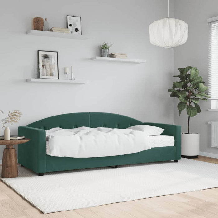 Divano Letto con Materasso Verde Scuro 80x200 cm in Vellutocod mxl 71806