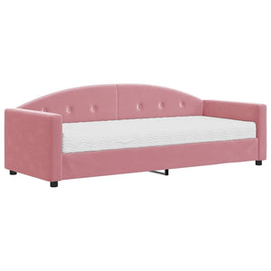Divano Letto con Materasso-Sofa Letto-Daybed Rosa 80x200 cm in Velluto 988069