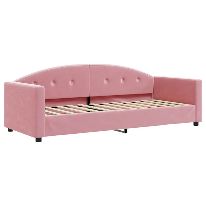 Divano Letto con Materasso-Sofa Letto-Daybed Rosa 80x200 cm in Velluto 988069