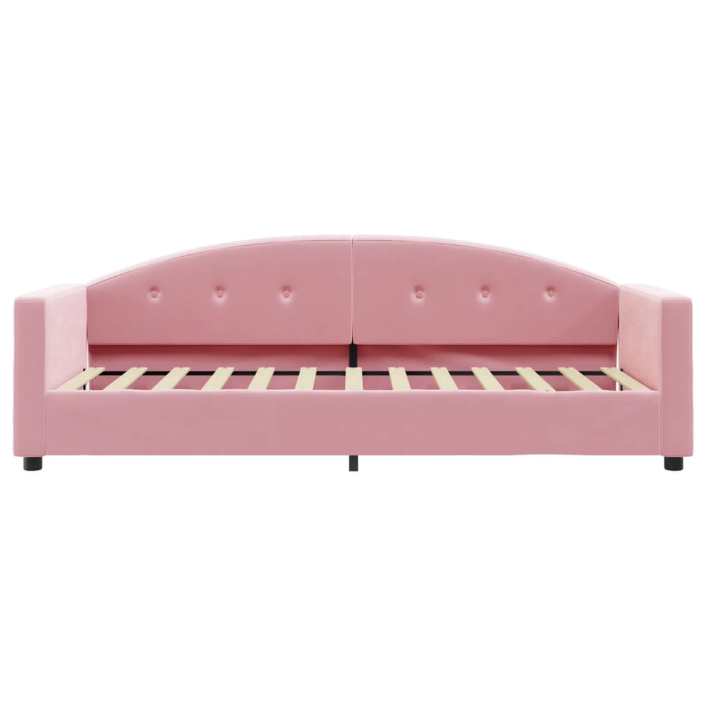 Divano Letto con Materasso Rosa 80x200 cm in Velluto 3197273