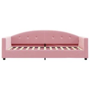 Divano Letto con Materasso Rosa 80x200 cm in Velluto