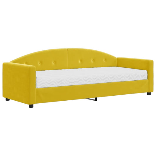 Divano Letto con Materasso Giallo 80x200 cm in Velluto 3197275