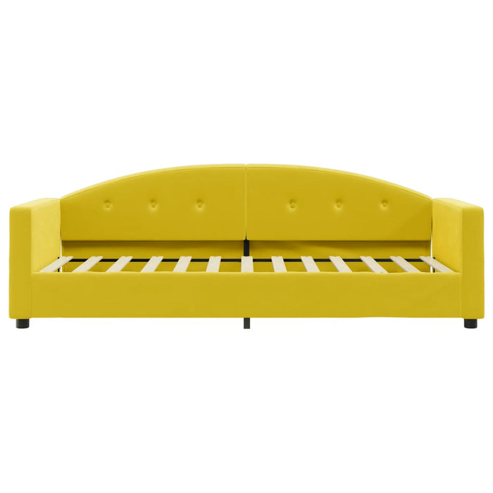 Divano Letto con Materasso Giallo 80x200 cm in Velluto