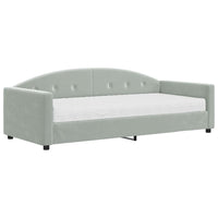 Divano Letto con Materasso-Sofa Letto-Daybed Grigio Chiaro 90x200 cm in Velluto 365232