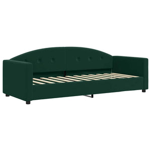 Divano Letto con Materasso-Sofa Letto-Daybed Verde Scuro 90x200 cm in Velluto 582306