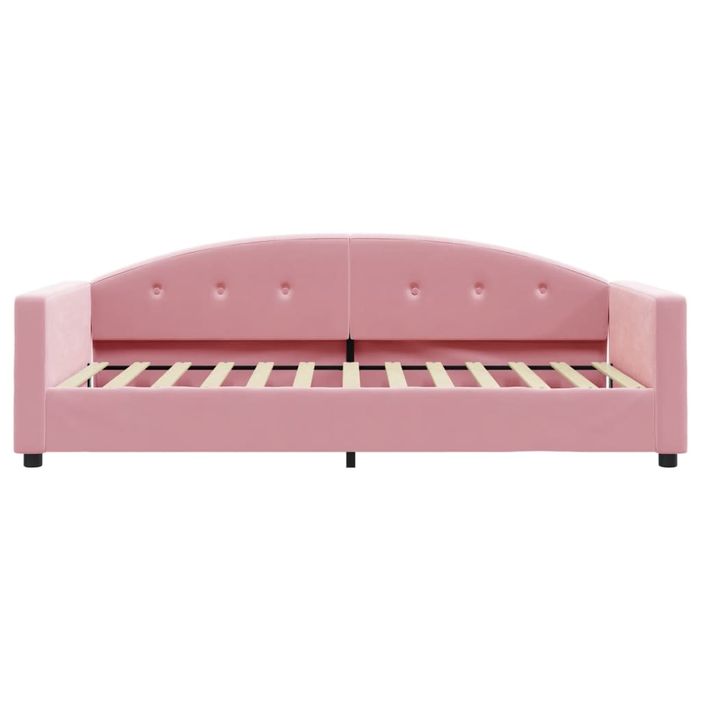 Divano Letto con Materasso Rosa 90x200 cm in Velluto 3197280