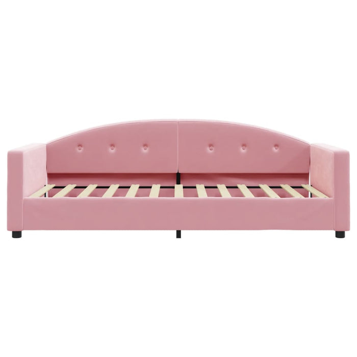 Divano Letto con Materasso Rosa 90x200 cm in Velluto