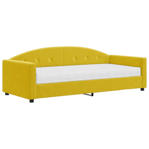 vidaXL Divano Letto con Materasso Giallo 90x200 cm in Velluto