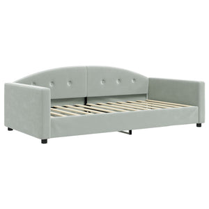 Divano Letto con Materasso-Sofa Letto-Daybed Grigio Chiaro 100x200 cm in Velluto 886098