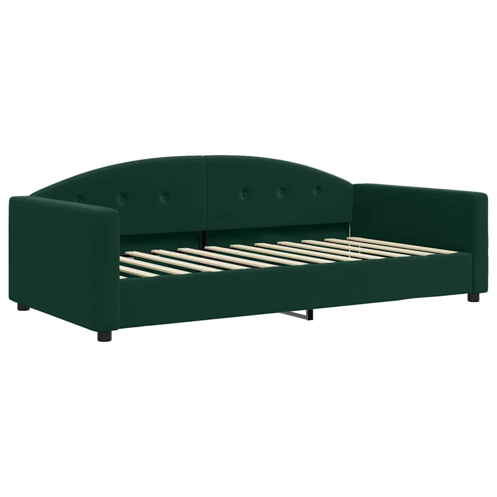 Divano Letto con Materasso-Sofa Letto-Daybed Verde Scuro 100x200 cm in Velluto 861749