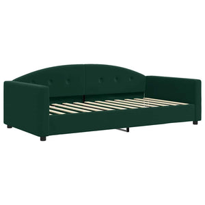 Divano Letto con Materasso-Sofa Letto-Daybed Verde Scuro 100x200 cm in Velluto 861749