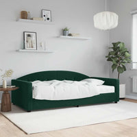 Divano Letto con Materasso-Sofa Letto-Daybed Verde Scuro 100x200 cm in Velluto 861749