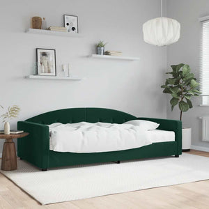 Divano Letto con Materasso-Sofa Letto-Daybed Verde Scuro 100x200 cm in Velluto 861749