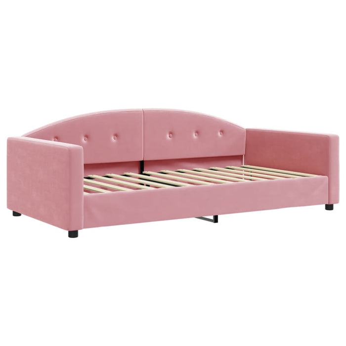 Divano Letto con Materasso-Sofa Letto-Daybed Rosa 100x200 cm in Velluto 571103