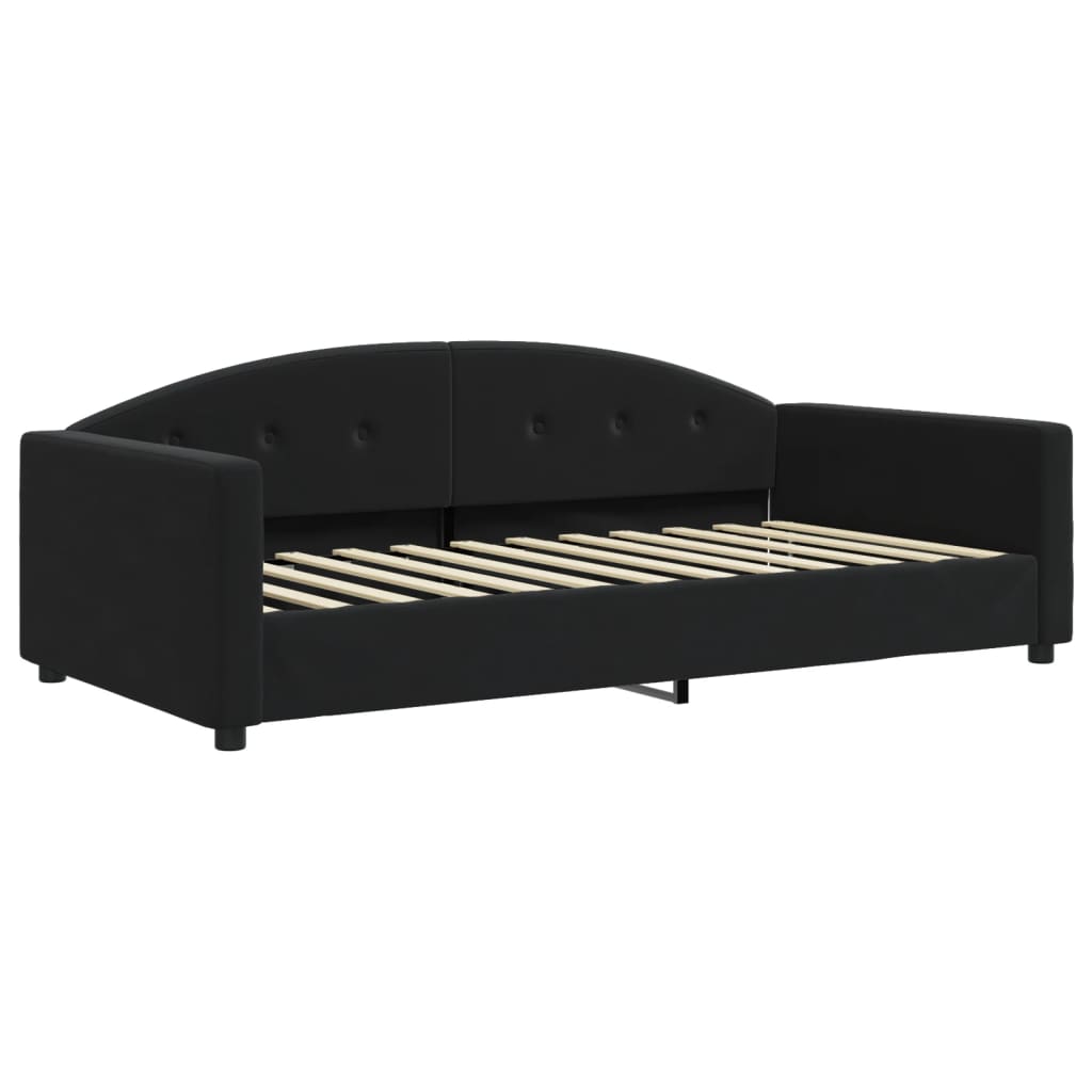 Divano Letto con Materasso-Sofa Letto-Daybed Nero 100x200 cm in Velluto 855692