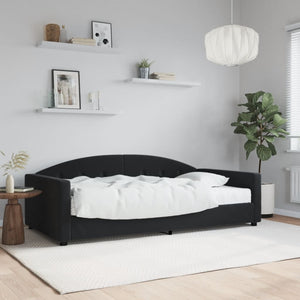 Divano Letto con Materasso-Sofa Letto-Daybed Nero 100x200 cm in Velluto 855692