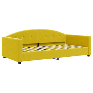 vidaXL Divano Letto con Materasso Giallo 100x200 cm in Velluto