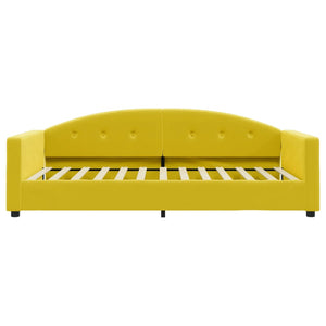 Divano Letto con Materasso Giallo 100x200 cm in Velluto 3197289