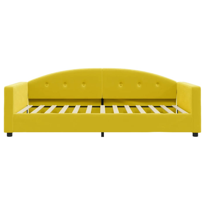 Divano Letto con Materasso Giallo 100x200 cm in Velluto 3197289