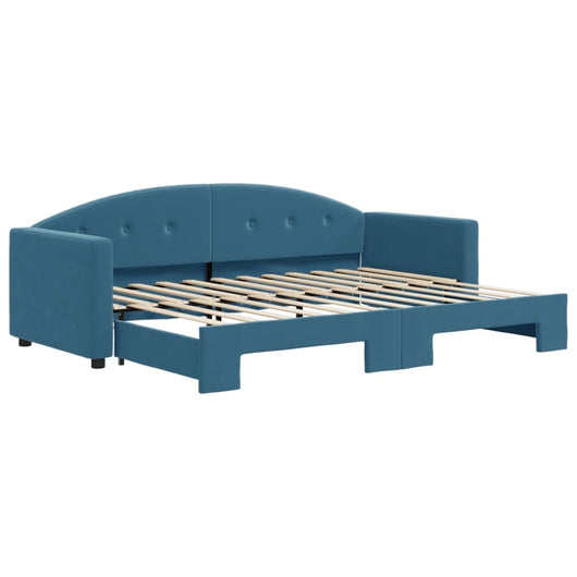 Divano Letto con Letto Estraibile Blu 80x200 cm in Velluto 3197293
