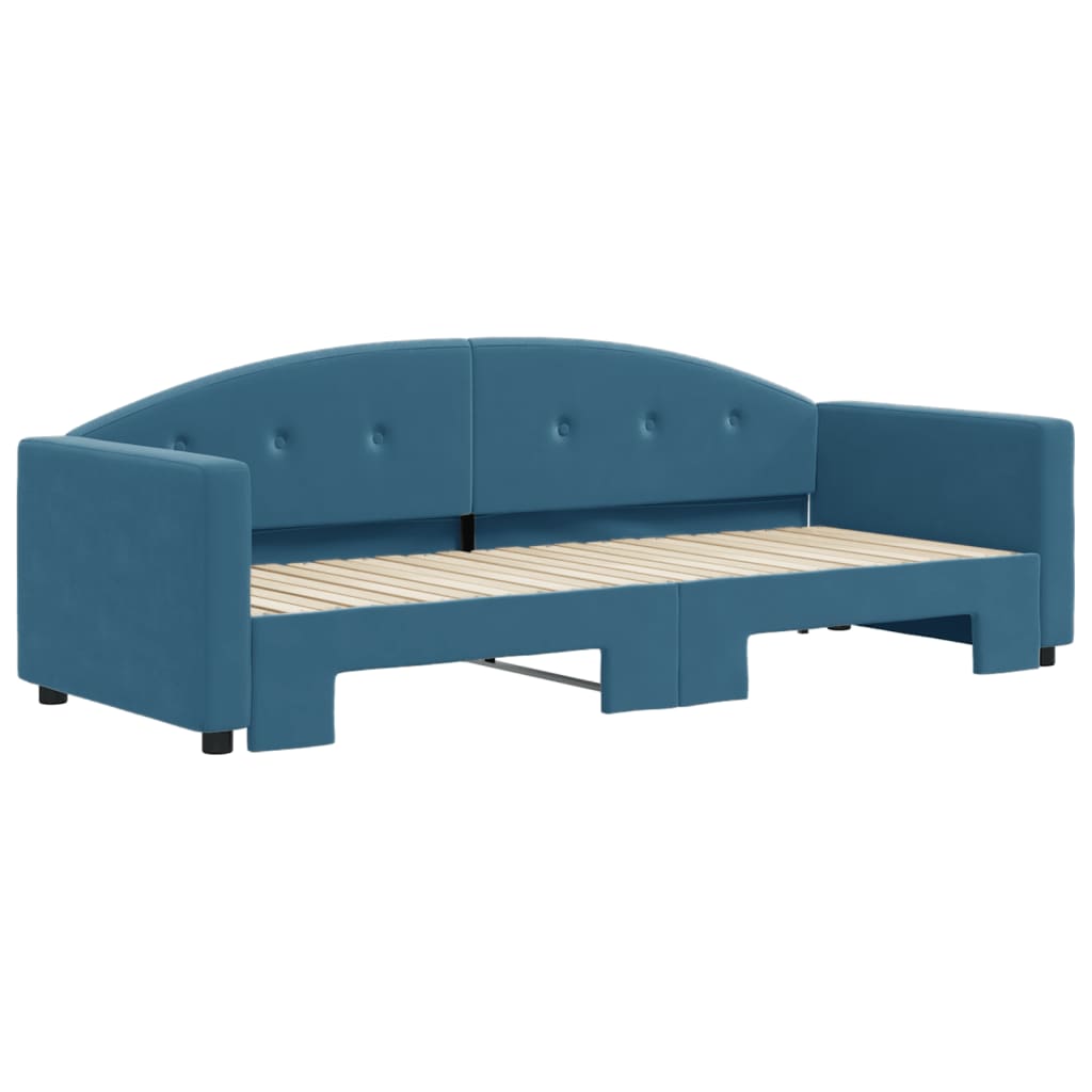 Divano Letto con Letto Estraibile Blu 80x200 cm in Velluto 3197293