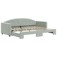 Divano Letto con Letto Estraibile Grigio Chiaro 80x200 Velluto 3197294