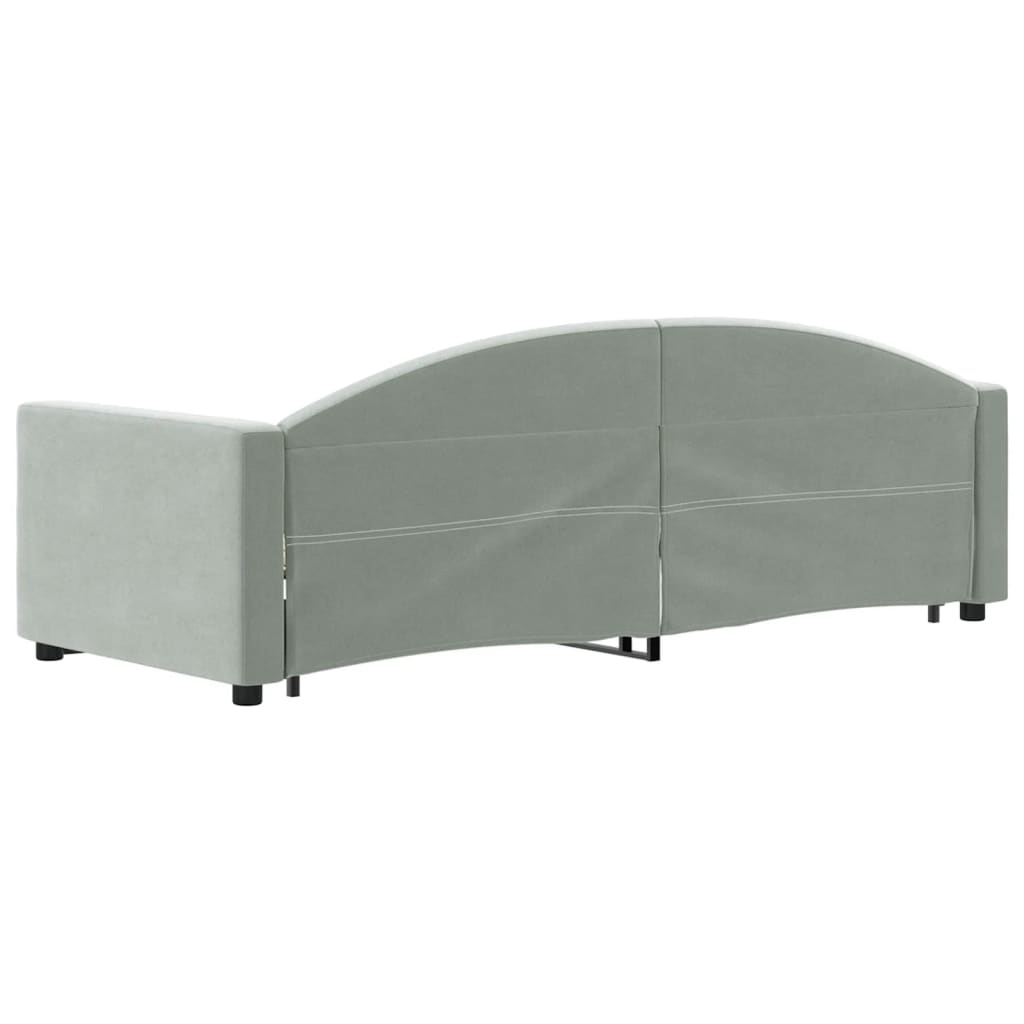 Divano Letto con Letto Estraibile Grigio Chiaro 80x200 Velluto