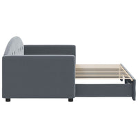 Divano Letto con Letto Estraibile Grigio Scuro 80x200cm Velluto