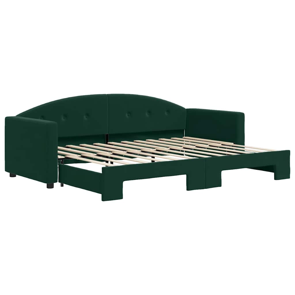 Divano Letto con Letto Estraibile-Sofa Letto-Daybed Verde Scuro 80x200cm Velluto 383243