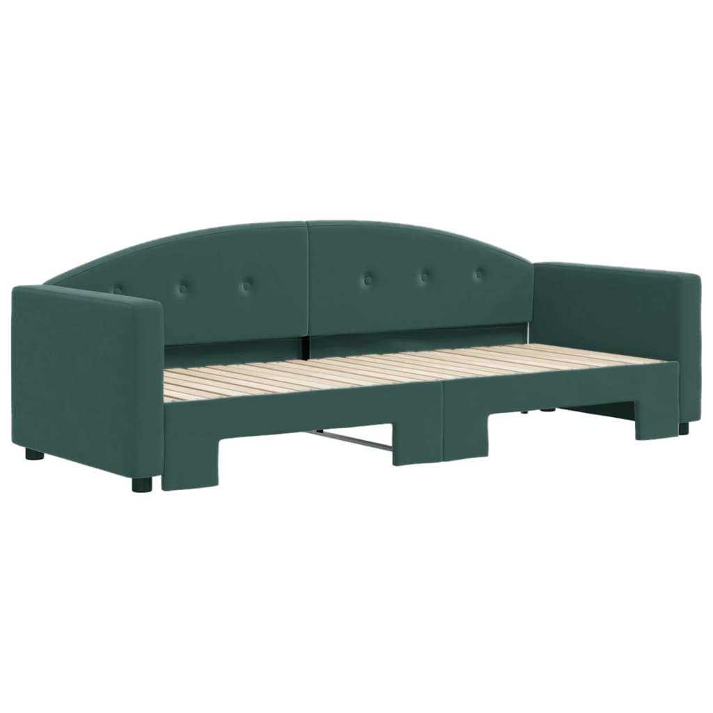 Divano Letto con Letto Estraibile Verde Scuro 80x200cm Velluto 3197296