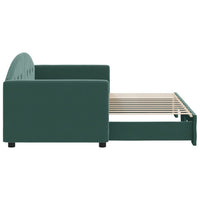 Divano Letto con Letto Estraibile Verde Scuro 80x200cm Velluto