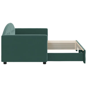Divano Letto con Letto Estraibile Verde Scuro 80x200cm Velluto