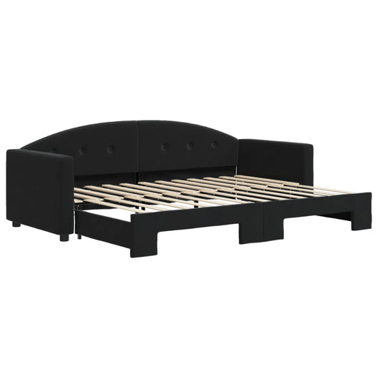 Divano Letto con Letto Estraibile-Sofa Letto-Daybed Nero 80x200 cm in Velluto 975930