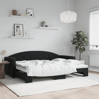 Divano Letto con Letto Estraibile Nero 80x200 cm in Vellutocod mxl 82660