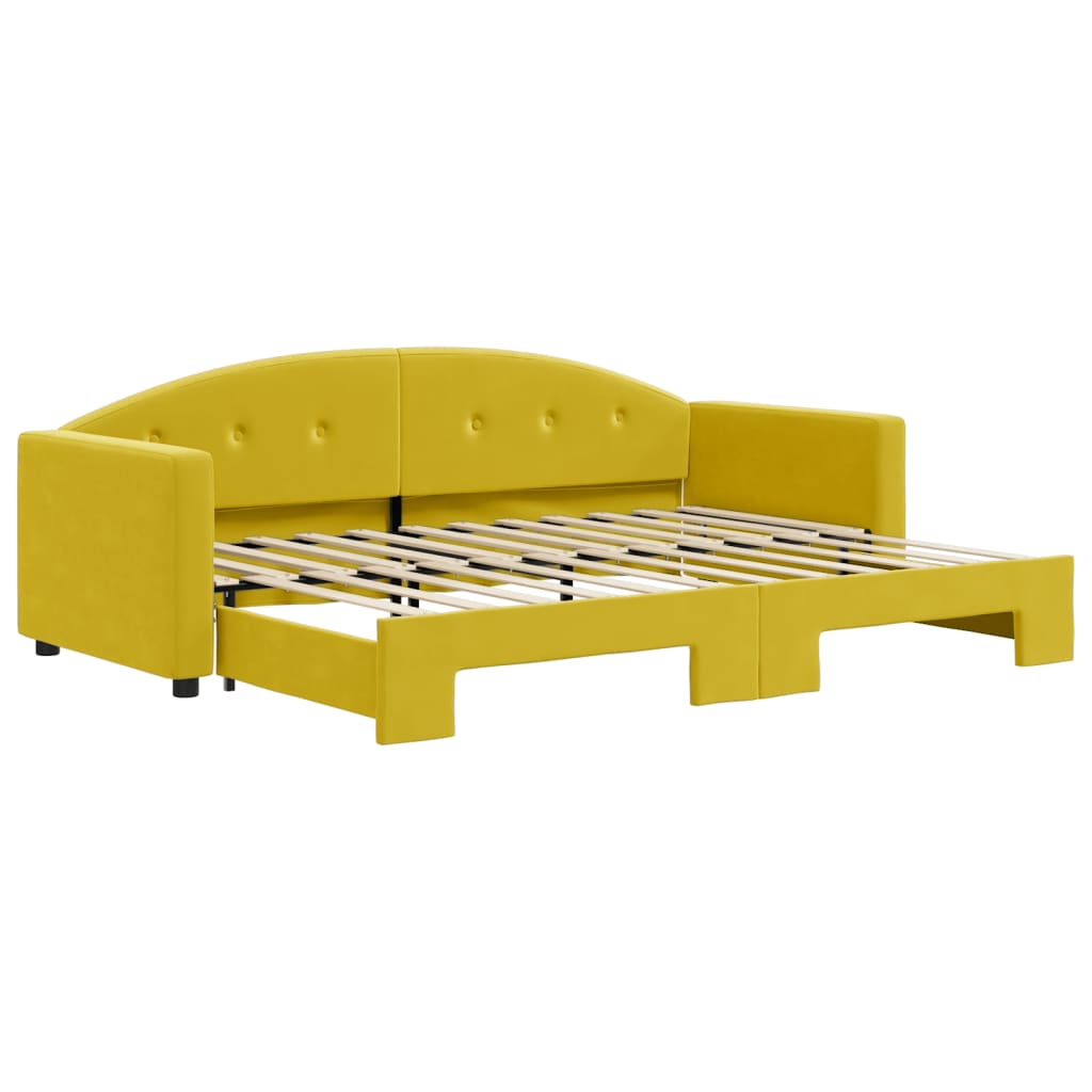 vidaXL Divano Letto con Letto Estraibile Giallo 80x200 cm in Velluto