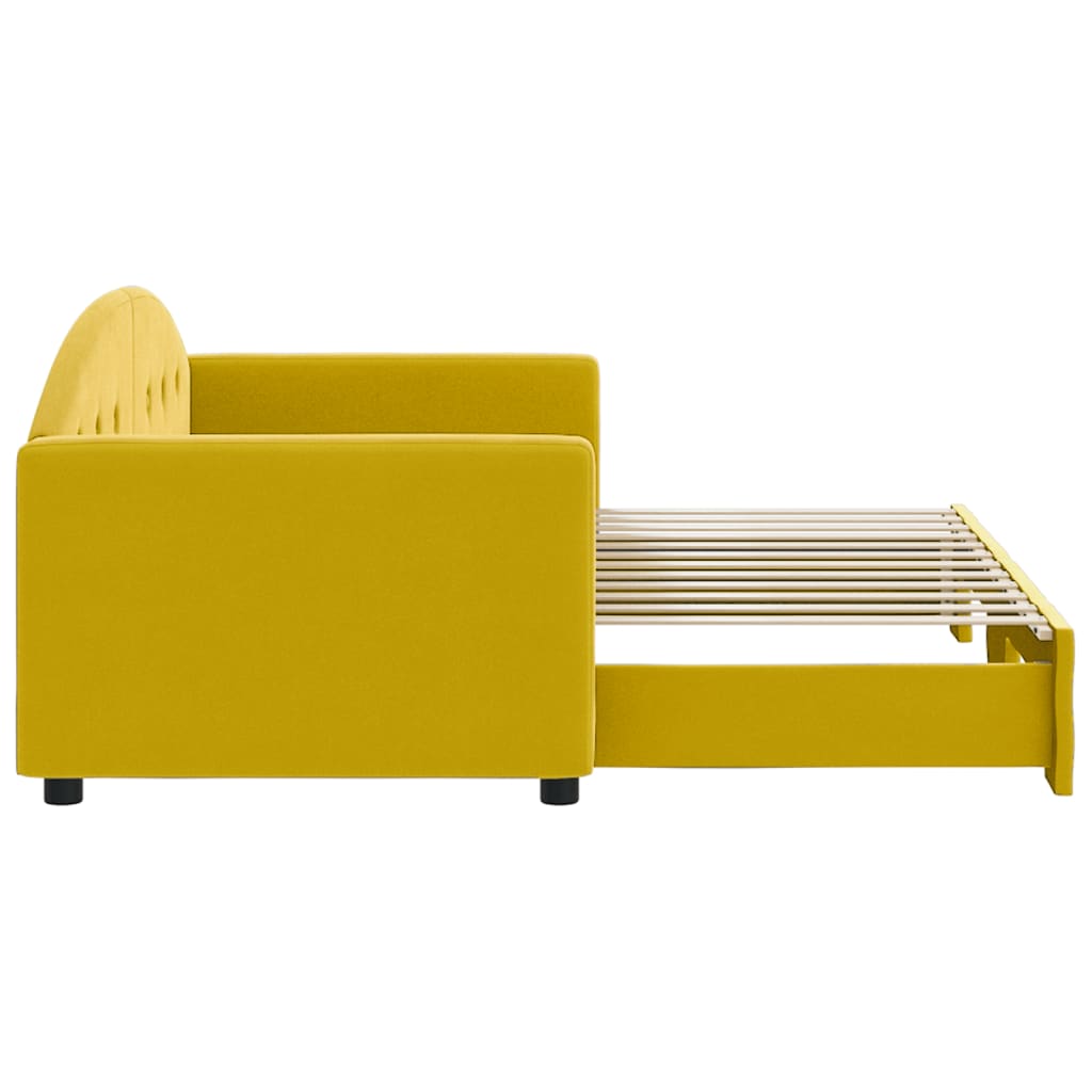 Divano Letto con Letto Estraibile Giallo 80x200 cm in Velluto 3197299