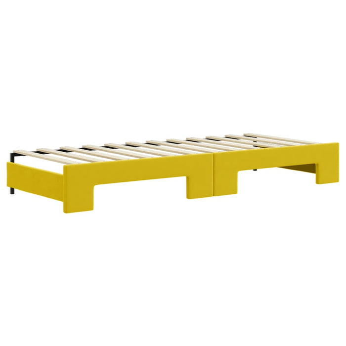 Divano Letto con Letto Estraibile Giallo 80x200 cm in Velluto 3197299