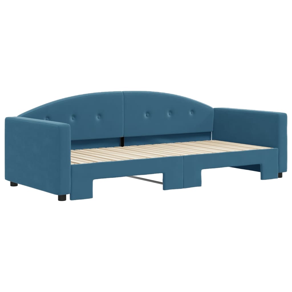 vidaXL Divano Letto con Letto Estraibile Blu 90x200 cm in Velluto