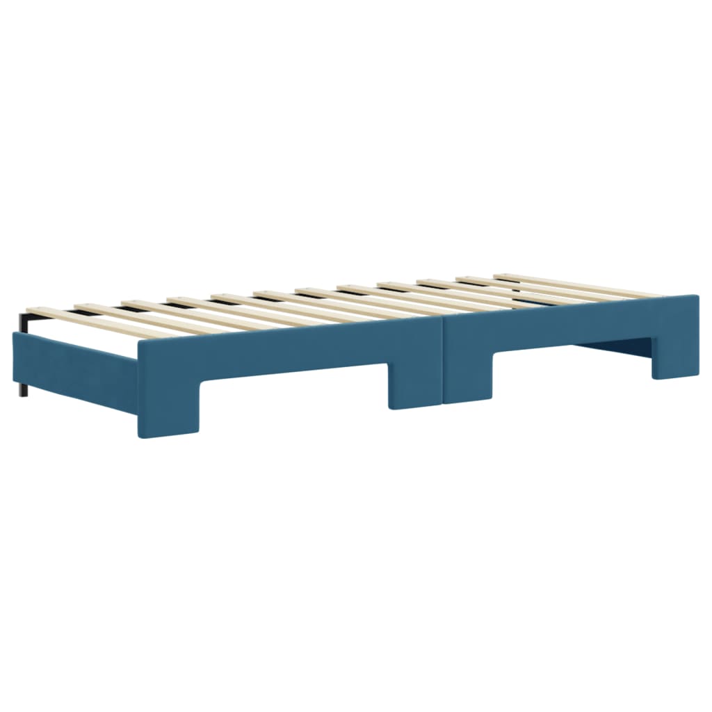 Divano Letto con Letto Estraibile-Sofa Letto-Daybed Blu 90x200 cm in Velluto 127725