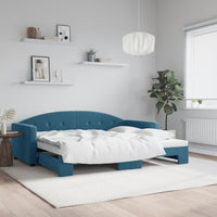 Divano Letto con Letto Estraibile-Sofa Letto-Daybed Blu 90x200 cm in Velluto 127725