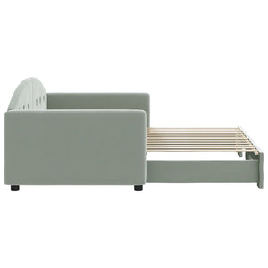 Divano Letto con Letto Estraibile Grigio Chiaro 90x200 Velluto 3197301