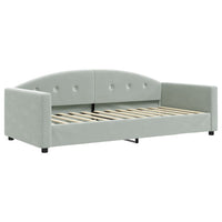 Divano Letto con Letto Estraibile Grigio Chiaro 90x200 Velluto 3197301