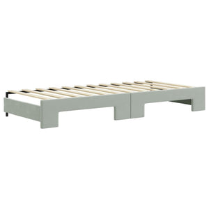 Divano Letto con Letto Estraibile-Sofa Letto-Daybed Grigio Chiaro 90x200 Velluto 305704