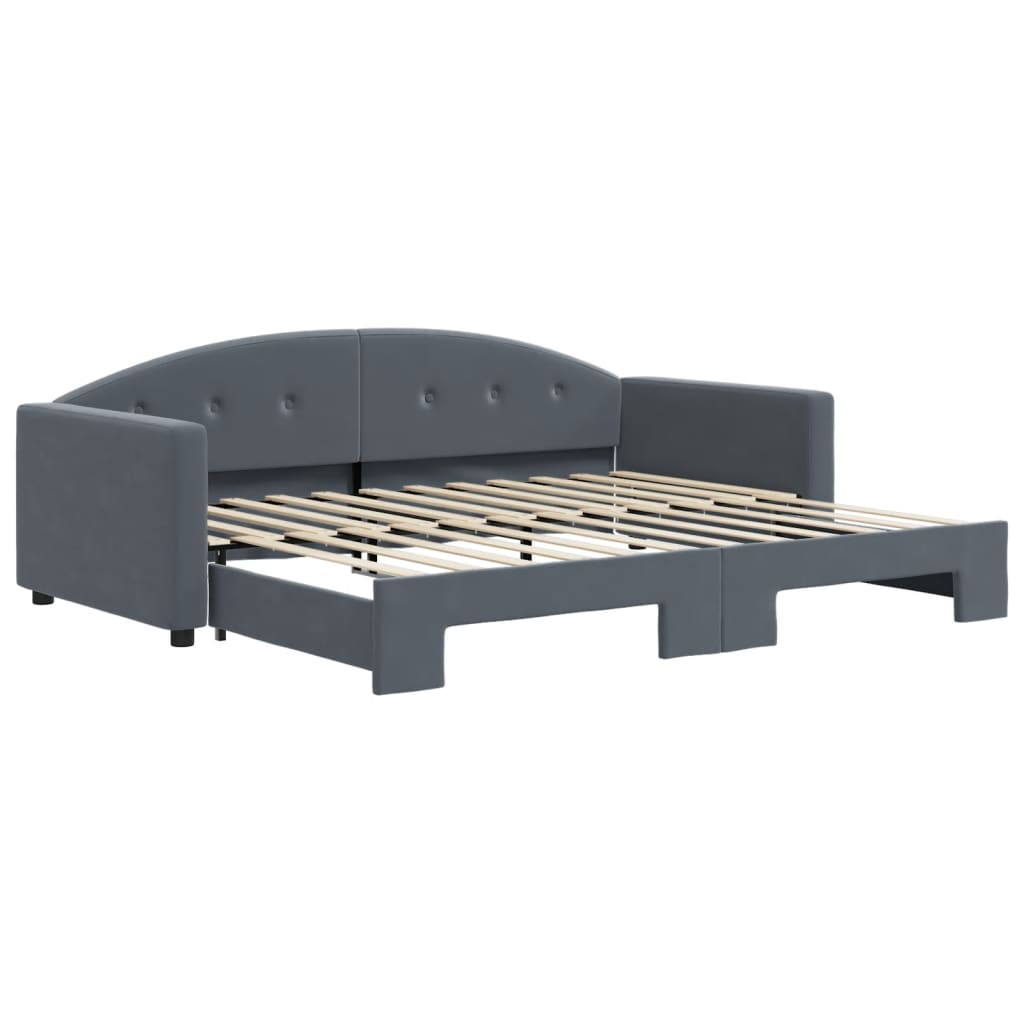 vidaXL Divano Letto con Letto Estraibile Grigio Scuro 90x200cm Velluto